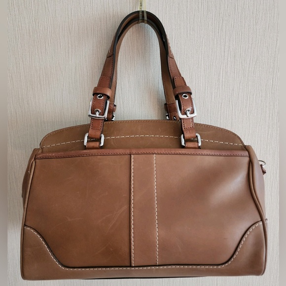 Coach Hamilton Burnished Glove Tanned Genuine Leather Satchel Handbag Like New - Picture 2 of 16